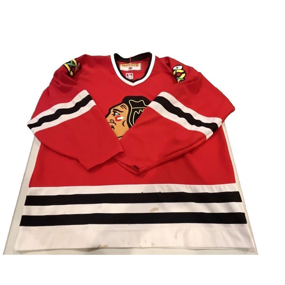 Vintage 2000s Chicago Blackhawks NHL KOHO Home‎ Red Jersey Mens XL